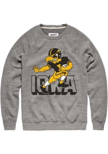 Charlie Hustle Iowa Hawkeyes Mens Grey Student Body Long Sleeve Fashion Sweatshirt