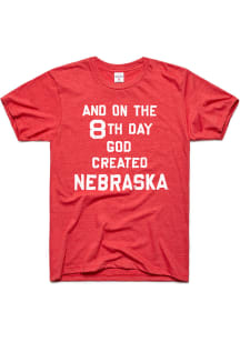 Charlie Hustle Nebraska Cornhuskers Red God Created Short Sleeve Fashion T Shirt