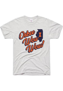 Charlie Hustle Illinois Fighting Illini Grey Oskee Wow Wow Short Sleeve Fashion T Shirt