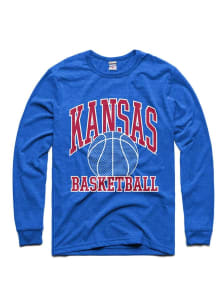 Charlie Hustle Kansas Jayhawks Blue Basketball Team Script Long Sleeve T Shirt