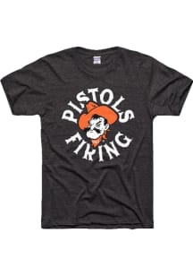 Charlie Hustle Oklahoma State Cowboys Black Pistols Firing Short Sleeve Fashion T Shirt