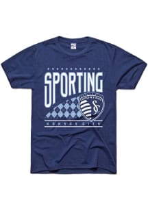 Charlie Hustle Sporting Kansas City Navy Blue Argyle Short Sleeve Fashion T Shirt