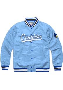 Charlie Hustle Creighton Bluejays Mens Light Blue Letterman Light Weight Jacket