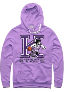 Charlie Hustle K-State Wildcats Mens Lavender Arch Long Sleeve Hoodie