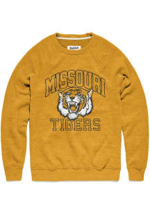 Charlie Hustle Missouri Tigers Mens Gold Masot Long Sleeve Crew Sweatshirt