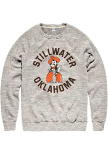 Charlie Hustle Oklahoma State Cowboys Mens Grey Stillwater Oklahoma Long Sleeve Crew Sweatshirt