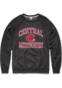 Charlie Hustle Central Missouri Mules Mens Black Varsity Arch Long Sleeve Crew Sweatshirt