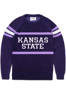 Charlie Hustle K-State Wildcats Mens Purple Collegiate Long Sleeve Sweater