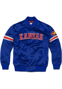 Mens Kansas Jayhawks Charlie Hustle Mens Bomber Heavyweight Jacket - Blue
