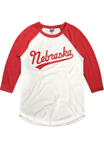 Charlie Hustle Nebraska Cornhuskers White Script Long Sleeve Fashion T Shirt