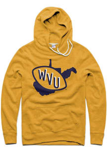 Charlie Hustle West Virginia Mountaineers Mens Gold Outline Long Sleeve Hoodie