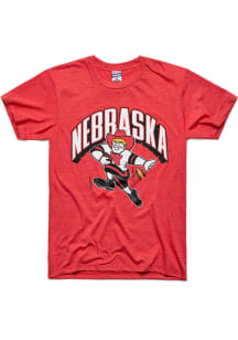 Charlie Hustle Nebraska Cornhuskers Red Football Herbie Arch Mascot Short Sleeve Fashion T Shirt