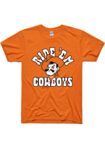 Charlie Hustle Oklahoma State Cowboys Orange Ride 'Em Cowboys Mascot Arch Short Sleeve Fashion T S..