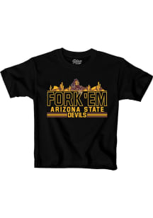 Blue 84 Arizona State Sun Devils Youth Black Fork'Em Short Sleeve T-Shirt