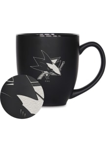 San Jose Sharks Primary Bistro Ceramic Mug - Black