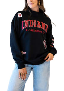 Gameday Social Indiana Hoosiers Womens Black All Over Scatter Crew Sweatshirt