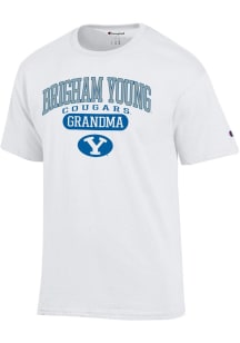 Champion BYU Cougars White Pill Box Grandma Jersey Short Sleeve T Shirt