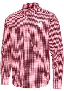Antigua Indiana Hoosiers Mens Crimson Ellis Long Sleeve Dress Shirt