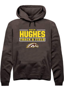 Kaelin Hughes Western Michigan Broncos Mens Brown NIL Stacked Box Player Hood