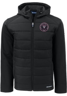 Mens Inter Miami CF Cutter and Buck Mens Evoke Hood Heavyweight Jacket - Black