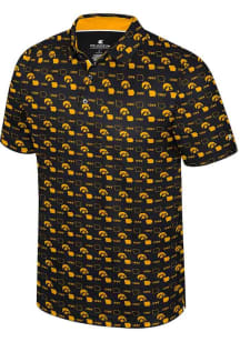 Colosseum Iowa Hawkeyes Mens Black Truthsayer Short Sleeve Polo