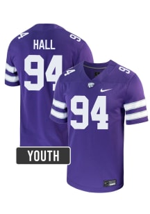 Kingston Hall K-State Wildcats Youth Purple Nike NIL Name And Number Football Jersey