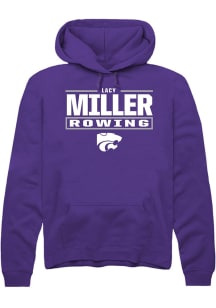Lacy Miller K-State Wildcats Mens Purple NIL Stacked Box Player Hood