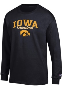 Champion Iowa Hawkeyes Black Grandma Script Jersey Long Sleeve T Shirt