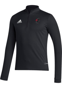 Adidas Texas Tech Red Raiders Mens Black Masked Rider Entrada Long Sleeve Qtr Zip Pullover