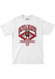 Olivia Mauch Nebraska Cornhuskers White Cartoon Tee Short Sleeve Fashion Player T Shirt