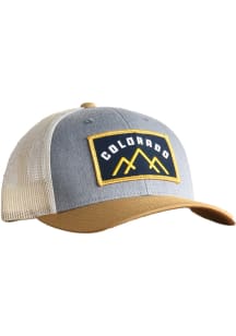 Colorado state centric leather patch on front with mesh backing Adjustable Hat - Grey