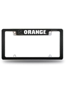 Syracuse Orange Carbon Fiber All Over Chrome License Plate Frame - Black