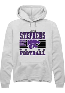 Justin Stephens K-State Wildcats Mens White Football NIL Striped Player Hood