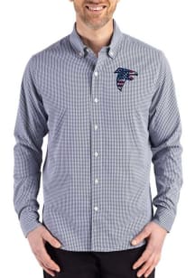 Cutter and Buck Atlanta Falcons Mens Navy Blue Americana Skyline Long Sleeve Dress Shirt
