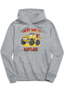 Vive La Fete Maryland Terrapins Youth Grey On My Way Long Sleeve Hoodie