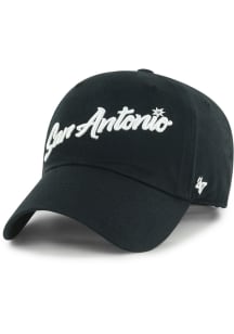 47 San Antonio Spurs Script Clean Up Adjustable Hat - Black