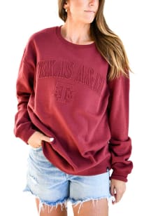 Gameday Social Texas A&M Aggies Womens Maroon Easley Embossed Crew Sweatshirt