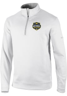 Columbia Michigan Wolverines Mens White 2026 MBB Champions Heat Seal Omni Wick Wickhams Hills Long..