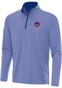 Antigua Chicago Cubs Mens Blue Kinetic Long Sleeve Qtr Zip Pullover