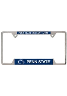 Penn State Nittany Lions Silver Chrome License Plate Frame - Navy Blue