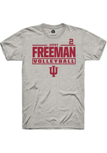 Avery Freeman Indiana Hoosiers Ash NIL Stacked Box Short Sleeve Player T Shirt