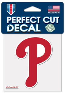 Philadelphia Phillies 4x4 Perfect Cut Logo Auto Decal - Red