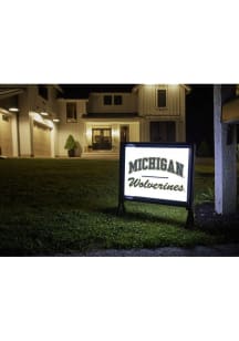 Michigan Wolverines Arch Script Yardsy Light Up Yard Sign - White