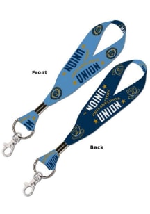 Philadelphia Union 2 Color Light Blue Front Lanyard - Navy Blue