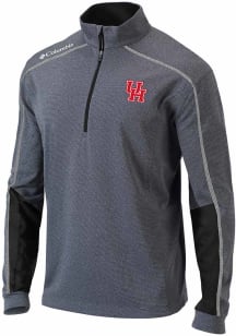Columbia Houston Cougars Mens Black Heat Seal Omni Wick Shotgun 2.0 Long Sleeve Qtr Zip Pullover