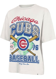 47 Chicago Cubs Womens White Stoney Clover Foundation Short Sleeve T-Shirt