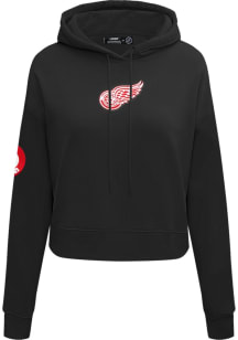 Pro Standard Detroit Red Wings Womens Black Classic Chenille Hooded Sweatshirt
