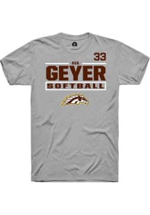 Ava Geyer Western Michigan Broncos Grey NIL Stacked Box Short Sleeve Player T Shirt