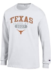 Champion Texas Longhorns White Class of 2027 Jersey Long Sleeve T Shirt