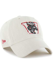 47 Wisconsin Badgers Slub Twill Clean Up Adjustable Hat - White